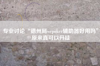 专业讨论“德州局wepoker辅助器好用吗”原来真可以开挂