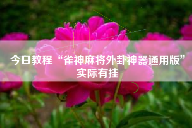 今日教程“雀神麻将外卦神器通用版”实际有挂