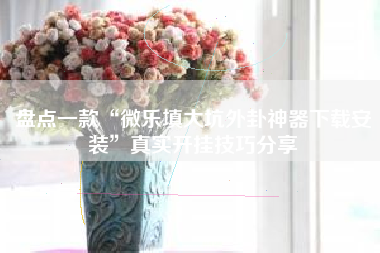 盘点一款“微乐填大坑外卦神器下载安装	”真实开挂技巧分享