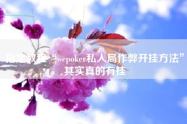 指定教程“wepoker私人局作弊开挂方法”其实真的有挂 指定教程“wepoker私人局作弊开挂方法”其实真的有挂