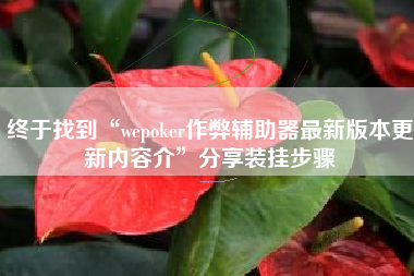 终于找到“wepoker作弊辅助器最新版本更新内容介”分享装挂步骤