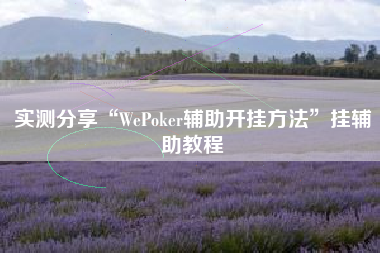 实测分享“WePoker辅助开挂方法”挂辅助教程