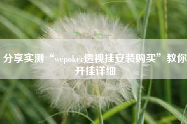 分享实测“wepoker透视挂安装购买	”教你开挂详细