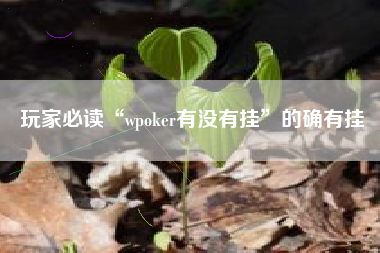玩家必读“wpoker有没有挂	”的确有挂