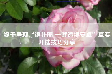 终于呈现“德扑圈 一键透视安卓	”真实开挂技巧分享