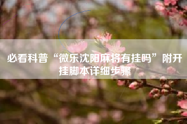 必看科普“微乐沈阳麻将有挂吗”附开挂脚本详细步骤