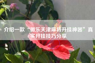 介绍一款“微乐天津麻将开挂神器	”真实开挂技巧分享