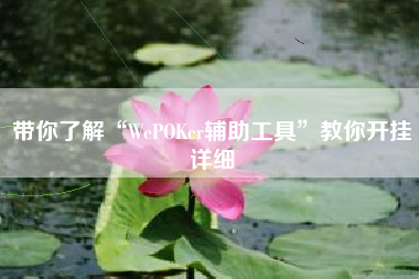 带你了解“WePOKer辅助工具	”教你开挂详细