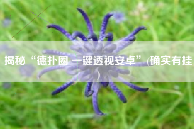 揭秘“德扑圈 一键透视安卓”(确实有挂)