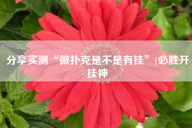 分享实测“微扑克是不是有挂	”(必胜开挂神