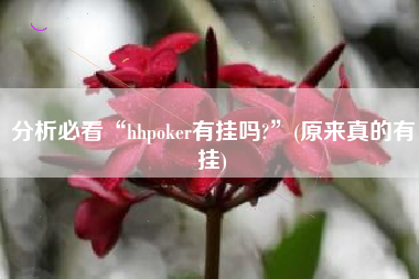 分析必看“hhpoker有挂吗?”(原来真的有挂)