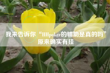 我来告诉你“HHpoker的辅助是真的吗”原来确实有挂