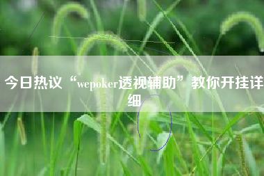 今日热议“wepoker透视辅助”教你开挂详细
