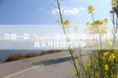 介绍一款“wepoker透视辅助挂游戏评测	”真实开挂技巧分享