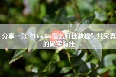 分享一款“hhpoker怎么开挂教程”其实真的确实有挂