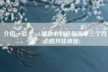 介绍一款“wpk辅助会封号最简单三个方法	”(必胜开挂神器)