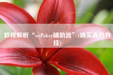 教程解析“wePoker辅助器”(确实真的有挂)