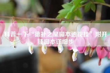 科普一下“德扑之星脚本透视挂”附开挂脚本详细步