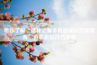 带你了解“德扑之星手机透视软件哪里有	”分享装挂技巧步骤