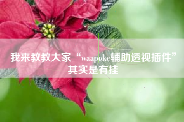 我来教教大家“waapoke辅助透视插件	”其实是有挂