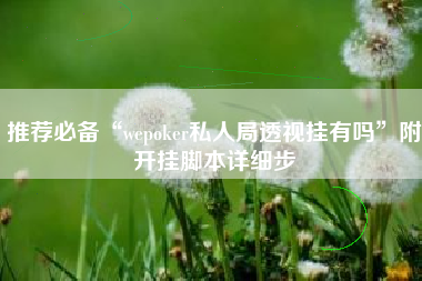 推荐必备“wepoker私人局透视挂有吗	”附开挂脚本详细步