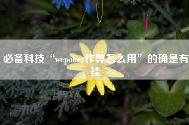 必备科技“wepoker作弊怎么用	”的确是有挂
