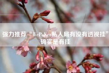 强力推荐“WePoKer私人局有没有透视挂”确实是有挂