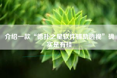 介绍一款“德扑之星软件辅助透视”确实是有挂