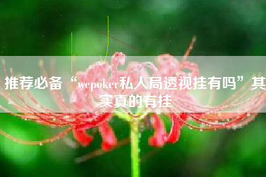 推荐必备“wepoker私人局透视挂有吗”其实真的有挂