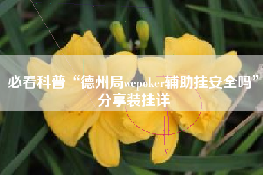 必看科普“德州局wepoker辅助挂安全吗”分享装挂详
