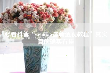 必看科普“wepoKer最新透视教程”其实真的确实有挂