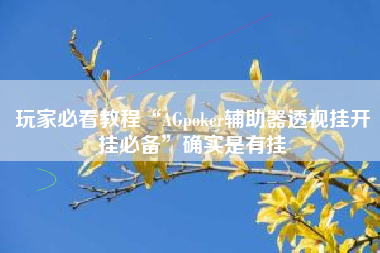 玩家必看教程“AGpoker辅助器透视挂开挂必备”确实是有挂