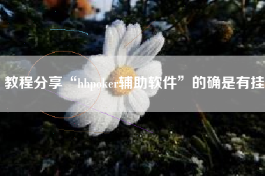 教程分享“hhpoker辅助软件	”的确是有挂