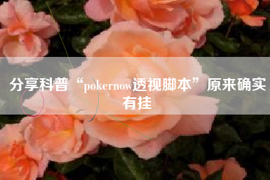分享科普“pokernow透视脚本	”原来确实有挂