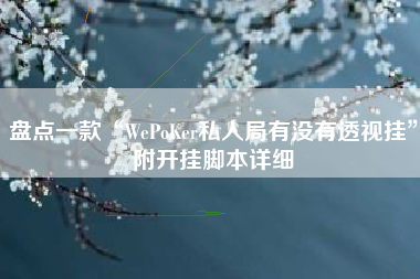 盘点一款“WePoKer私人局有没有透视挂”附开挂脚本详细