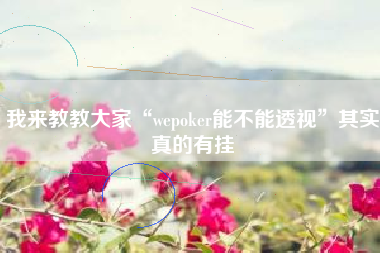 我来教教大家“wepoker能不能透视	”其实真的有挂