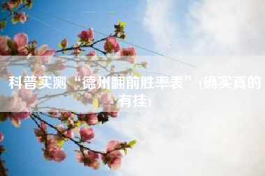 科普实测“德州翻前胜率表”(确实真的有挂)