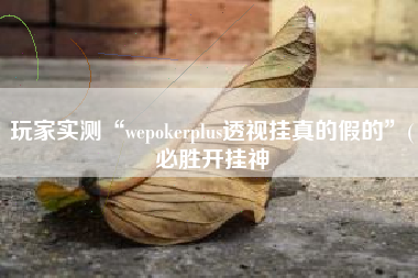 玩家实测“wepokerplus透视挂真的假的	”(必胜开挂神