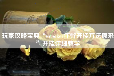 玩家攻略宝典“wepoker作弊开挂方法原来”开挂详细教学