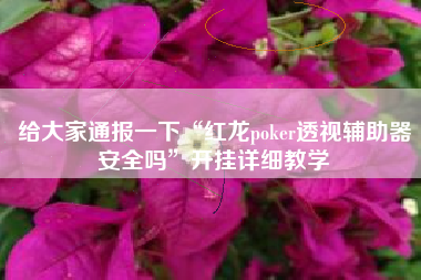 给大家通报一下“红龙poker透视辅助器安全吗”开挂详细教学