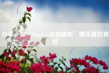 分享一款“hhpoker透视辅助	”确实真的有挂