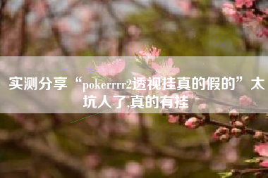实测分享“pokerrrr2透视挂真的假的”太坑人了,真的有挂