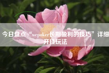今日盘点“wepoker长期盈利的技巧”详细开挂玩法