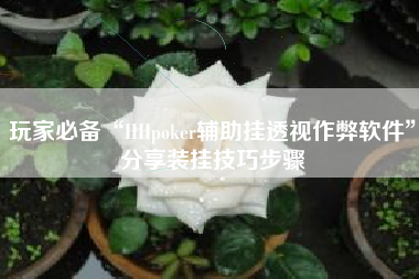 玩家必备“HHpoker辅助挂透视作弊软件”分享装挂技巧步骤