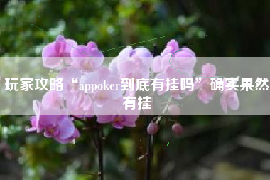 玩家攻略“appoker到底有挂吗”确实果然有挂