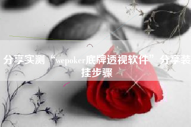 分享实测“wepoker底牌透视软件	”分享装挂步骤