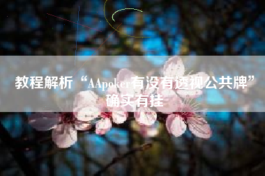 教程解析“AApoker有没有透视公共牌”确实有挂